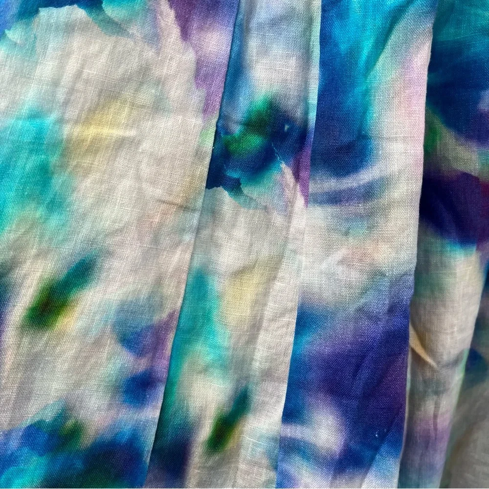 Elegant Multicolor Puff Sleeve Dress - Picture 15 of 16